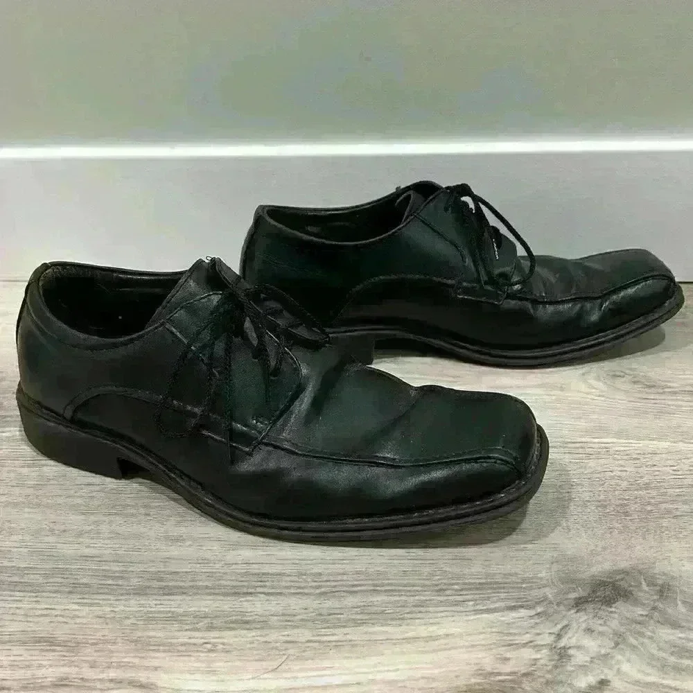 GH Bass & Co.  Men’s Black Leather Square Toe Albany Oxford Shoes Size 10D
